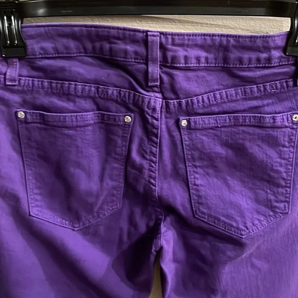 NWT CACHE vintage purple skinny stretch ankle jeans mid rise size 4 - Picture 6 of 9
